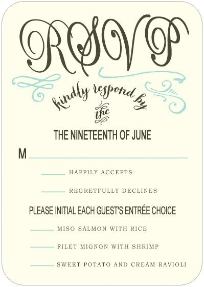 Contemporary WordArt Respond Cards HPR017