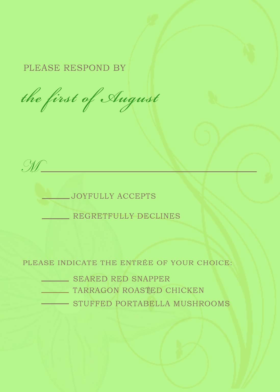 Cheap Spring Green Plant Response Card HPR268