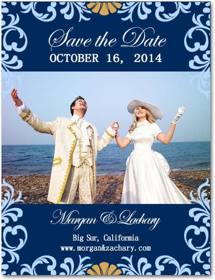 Design Navy Art Deco Save The Date CardS HPS071