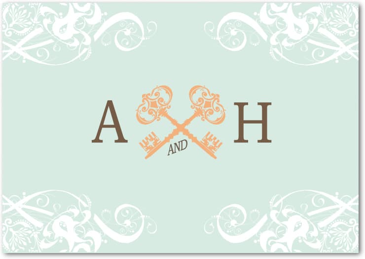 Scroll And Keys Thank You Card HPT016