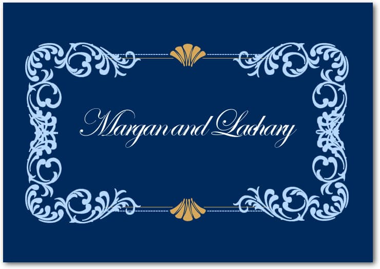 Design Navy Art Deco Thank You Cards HPT071