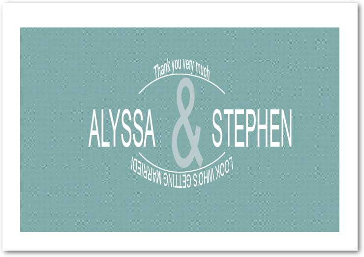 Classic Vertically Symmetrical Thanks Cards HPT083