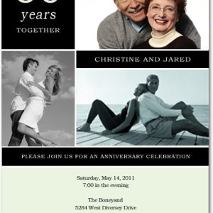 50th wedding anniversary invitation photo collage black white modern elegant typography invite