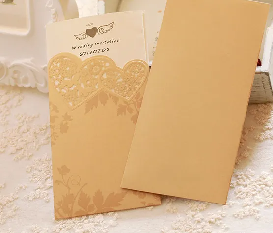 gold pocket invitation with fold inner