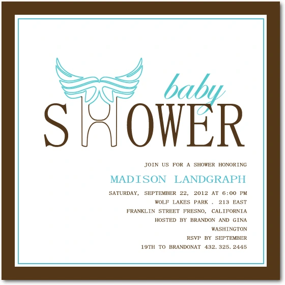 modern minimalist baby shower invitation typography teal brown elegant simple baby shower invite clean design