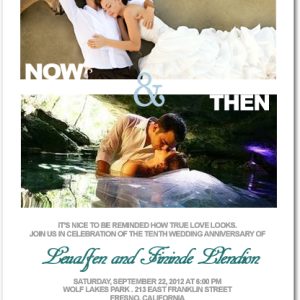now and then anniversary invitation photo collage romantic wedding anniversary invite couple photos elegant design