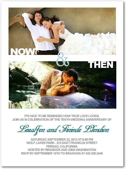 now and then anniversary invitation photo collage romantic wedding anniversary invite couple photos elegant design