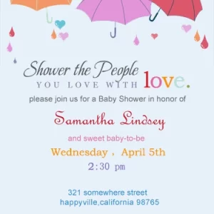 umbrella baby shower invitation watercolor rain theme shower the people you love elegant gender neutral baby shower invite