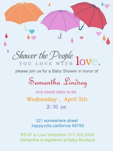 umbrella baby shower invitation watercolor rain theme shower the people you love elegant gender neutral baby shower invite
