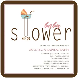 vintage baby shower invitation stroller illustration elegant classic baby carriage baby shower invite