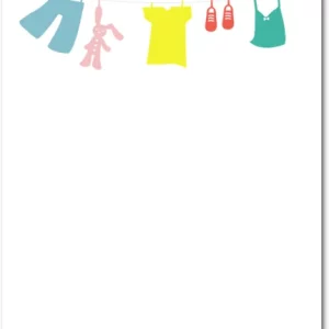 baby clothesline thank you card minimalist baby shower card hanging baby clothes toy bunny design