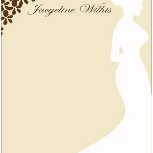 bridal silhouette thank you card vintage lace design elegant wedding thank you card neutral tones feminine stationery