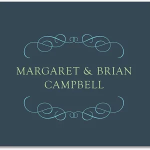 elegant minimal thank you card classic flourish wedding design refined typography