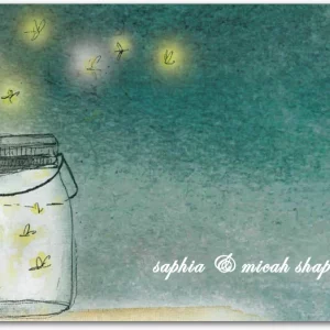 mason jar fireflies wedding thank you card rustic romantic outdoor design