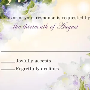 lavender floral RSVP card elegant watercolor wedding response card soft purple flowers romantic garden wedding stationery