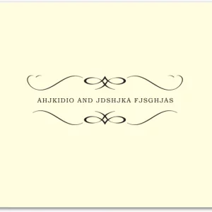 minimalist elegant thank you card classic flourish design formal wedding simple typography