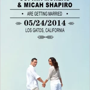 minimalist photo save the date card modern wedding announcement clean typography couple beach photo simple elegant design