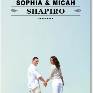 minimalist photo thank you card couple beach clean typography modern wedding design