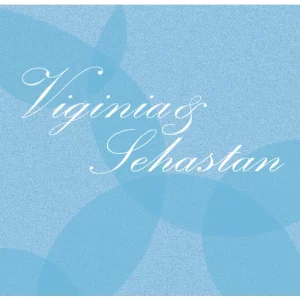 modern abstract thank you card blue minimal design elegant script wedding stationery