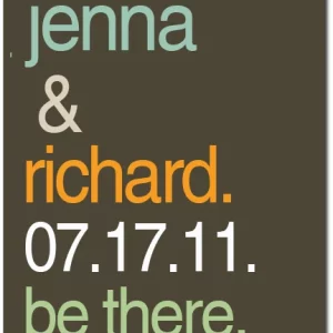 modern typography save the date card minimalist bold wedding announcement colorful text contemporary design clean layout