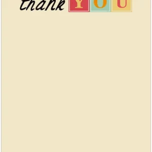 modern typography thank you card color block letters minimalist design casual wedding thank you card playful stationery