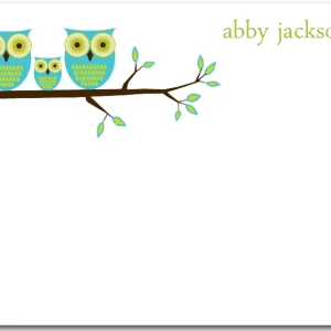 owl thank you card cute owl family branch illustration baby shower thank you card modern owl design