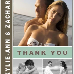 photo collage wedding thank you card beach couple romantic seaside wedding thank you card personalized photo stationery