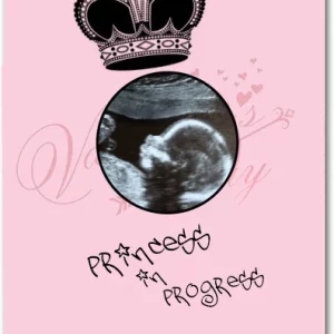 princess baby thank you card pink crown ultrasound photo baby girl thank you card cute baby shower thank you