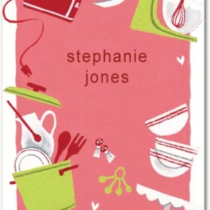 A fun thank you card with charming kitchen illustrations and a retro-inspired style.