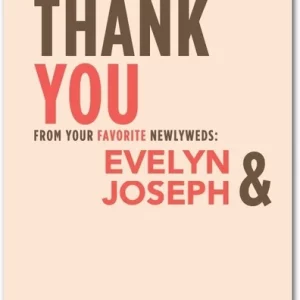 retro typography thank you card bold modern wedding design stacked text playful layout