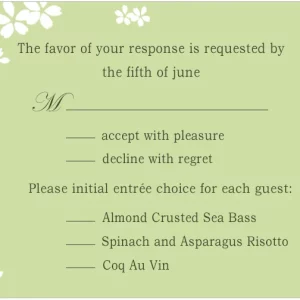 sage green floral RSVP card elegant garden wedding response card soft botanical design minimalist flowers