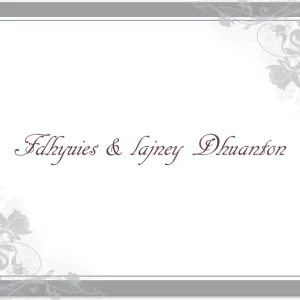 elegant wedding thank you card with grey floral accents and minimalist design