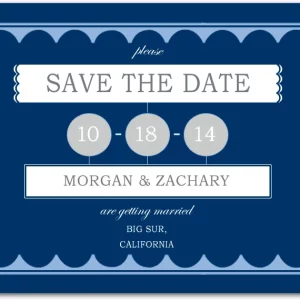 vintage banner save the date card navy blue wedding announcement elegant circles date layout classic decorative design