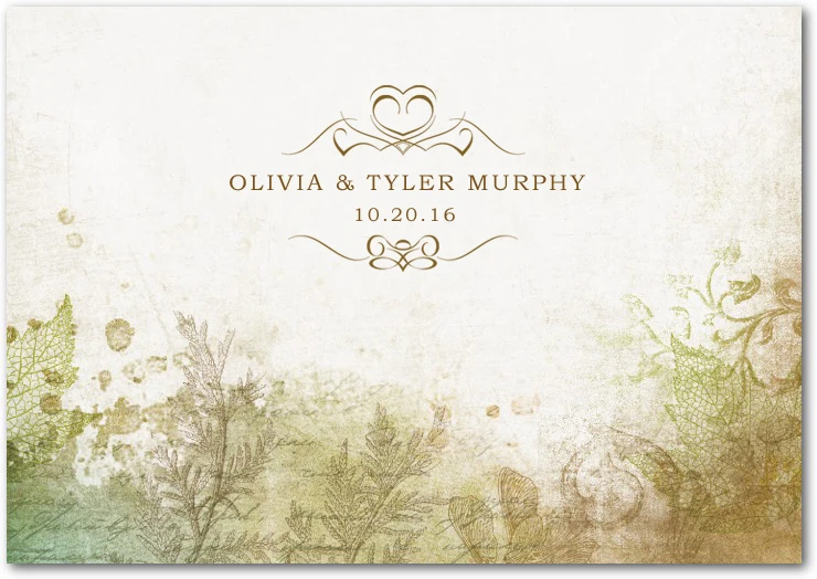 vintage botanical wedding thank you card rustic floral texture elegant typography garden wedding stationery