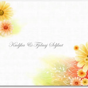 watercolor floral thank you card yellow daisy flowers bright garden wedding stationery cheerful floral design